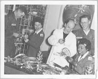 Jean Fasse and army personnel in craft class