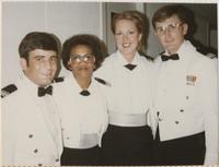 Air force members in mess dress uniform