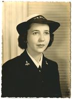 Portrait of Geneva Spratt Craig in WAVES uniform with cap