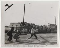 Women Marines practicing softball