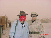 Alice and Jenny during a dust storm