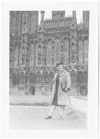 Shirley Van Brakle in front of a cathedral