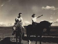 Bess Hambright Phifer on horseback as tour guide