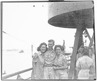 Ethel Palma and friends aboard the USS Evangeline