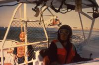 Unknown female Coast Guardsman on a boat