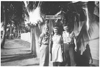 Mary Jane Vaughn DeWan with brother and cousin in New Guinea