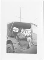 Dorothy Farrington driving jeep
