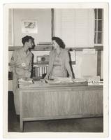 Dorothy Farrington at desk