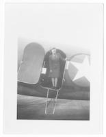Dorothy Farrington exiting plane