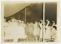Army and Army Nurse Corps at worship service, India
