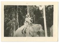Daphine Doster Mastroianni and friend on elephant, India