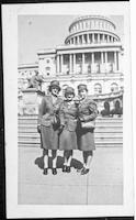 Women Marines in front of Capitol building
