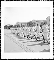 Women Marines marching at Parris Island