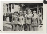 Five WACs in front of hotel