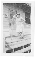 Ann Kaplowitz Goldberg with mop