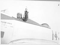 Dorothy Hoover in airplane cockpit