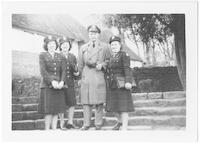 Three army nurses and a serviceman in England
