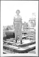 Norma Petree Shaver in ruins in Manila, Philippines