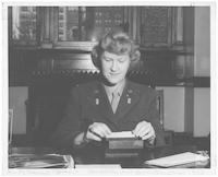Ruth Shaver at her desk